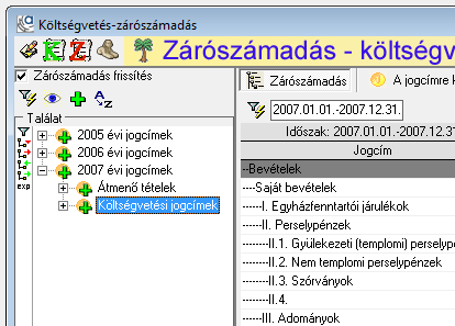 hivatalos zárószámadás indítása